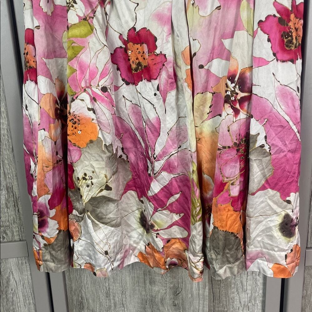 Adrianna Papell Sequin Floral A-Line Skirt Women's 12 - Picture 8 of 12